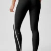 High-Waist Airlift 7/8-Leggings – Schwarz/Weiß