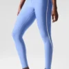 High-Waist Airlift Charger 7/8-Leggings – Kristallklares Blau/Weiß