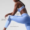 High-Waist Airlift Charger 7/8-Leggings – Kristallklares Blau/Weiß