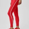 High-Waist Airlift Charger 7/8-Leggings – Leuchtend Rot/Weiß