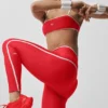 High-Waist Airlift Charger 7/8-Leggings – Leuchtend Rot/Weiß