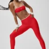 High-Waist Airlift Charger 7/8-Leggings – Leuchtend Rot/Weiß