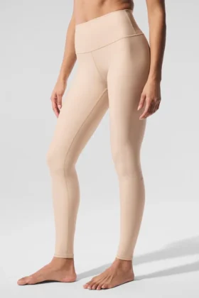 High-Waist Airlift Leggings – Macadamia