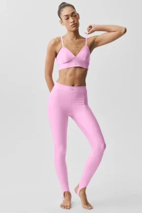 High-Waist Airlift Love Language Stirrup Leggings – Candy Heart Pink