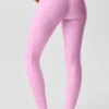 High-Waist Airlift Love Language Stirrup Leggings – Candy Heart Pink