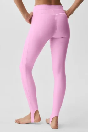 High-Waist Airlift Love Language Stirrup Leggings – Candy Heart Pink
