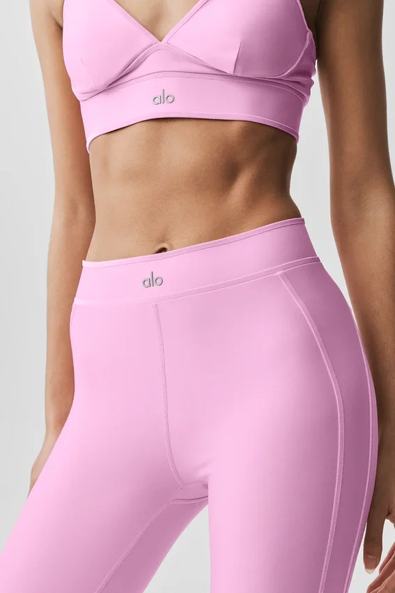 High-Waist Airlift Love Language Stirrup Leggings – Candy Heart Pink