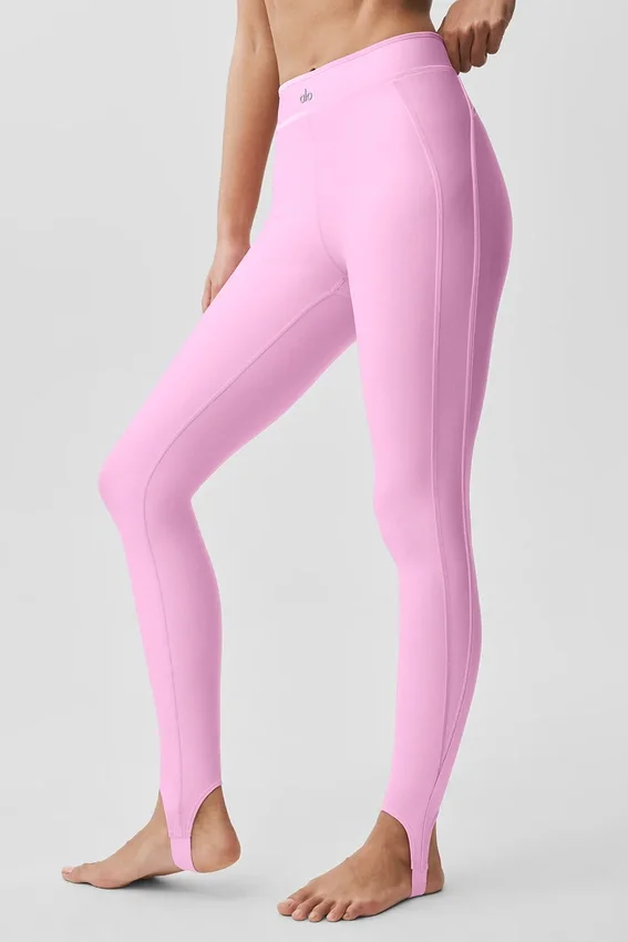 High-Waist Airlift Love Language Stirrup Leggings – Candy Heart Pink