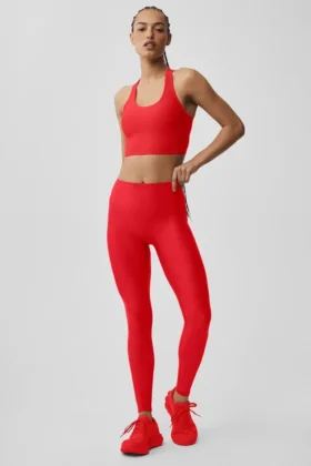 High-Waist Airlift Sleek Leggings – Leuchtend Rot