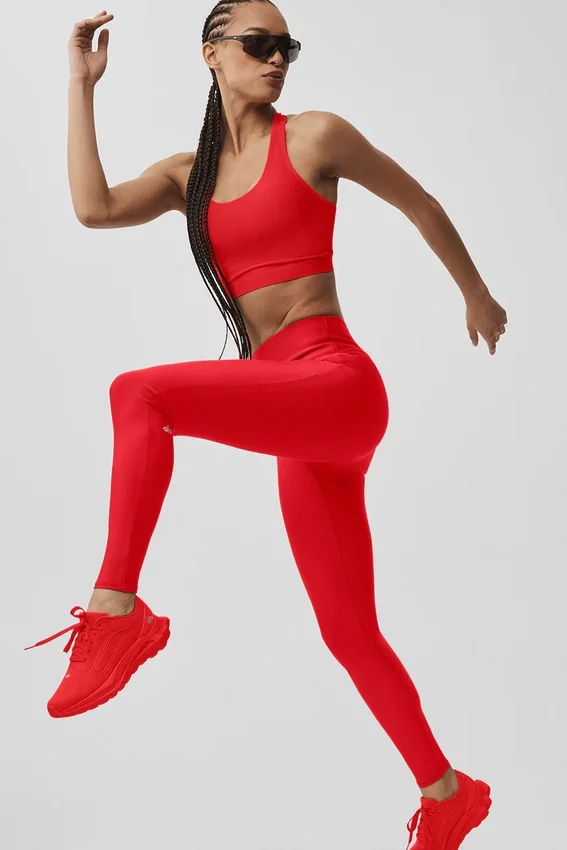 High-Waist Airlift Sleek Leggings – Leuchtend Rot