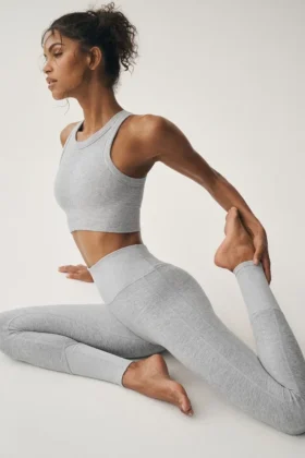 High-Waist Alosoft Lounge Leggings – Athletic Heather Grey