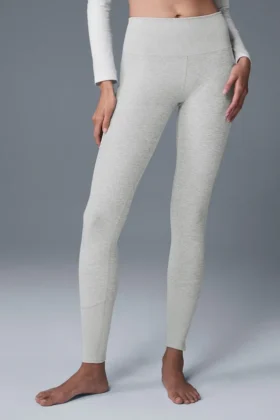 High-Waist Alosoft Lounge Leggings – Athletic Heather Grey