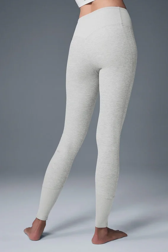 High-Waist Alosoft Lounge Leggings – Athletic Heather Grey