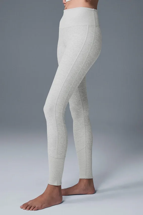 High-Waist Alosoft Lounge Leggings – Athletic Heather Grey