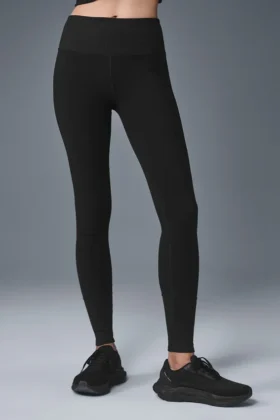 High-Waist Alosoft Lounge Leggings – Schwarz