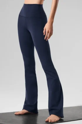 High-Waist Bootcut Leggings – Navy