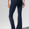 High-Waist Bootcut Leggings – Navy