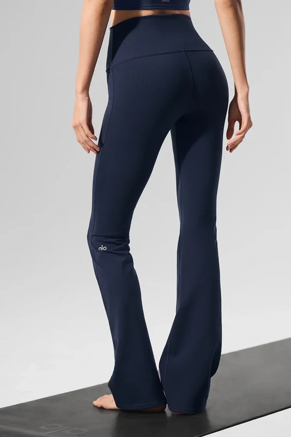 High-Waist Bootcut Leggings – Navy