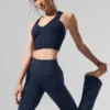 High-Waist Bootcut Leggings – Navy