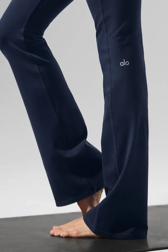 High-Waist Bootcut Leggings – Navy
