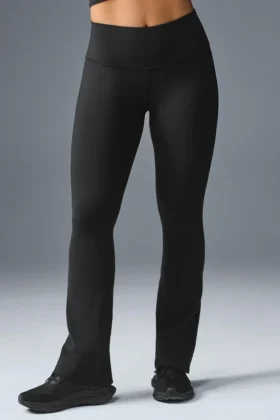 High-Waist Bootcut-Leggings – Schwarz