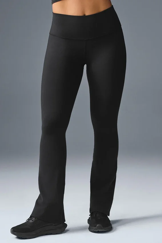 High-Waist Bootcut-Leggings – Schwarz