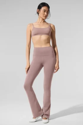 High-Waist Bootcut-Leggings – Taupe