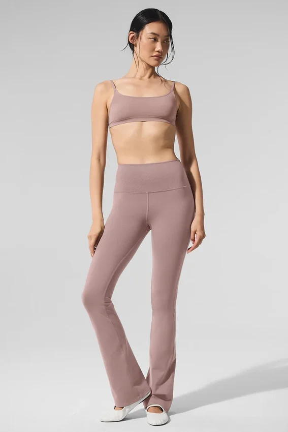 High-Waist Bootcut-Leggings – Taupe