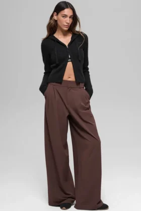 High-Waist „Dreamscape“-Hose (lang) – Brownstone