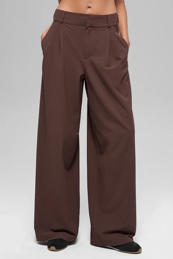 High-Waist „Dreamscape“-Hose (lang) – Brownstone