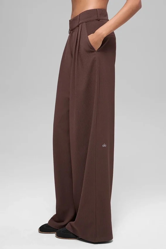 High-Waist „Dreamscape“-Hose (lang) – Brownstone