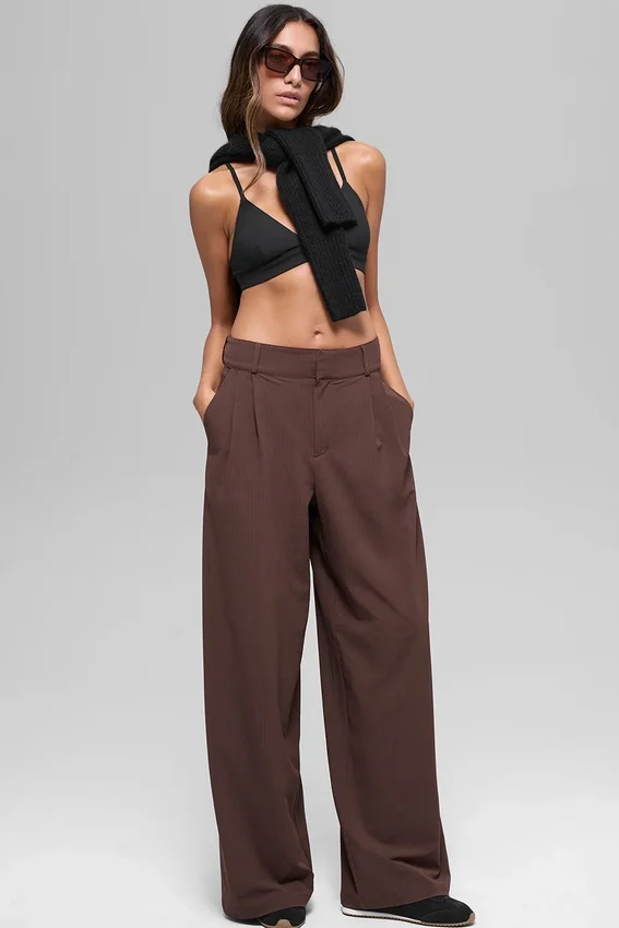 High-Waist „Dreamscape“-Hose (lang) – Brownstone