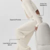High-Waist-Hose aus Wolle und Kaschmir mit weitem Bein aus der „New Class“-Kollektion – Elfenbein