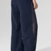 High-Waist-Jogginghose mit weitem Bein – Marineblau/Schwarz