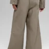 High-Waist „Main Character“-Hose mit weitem Bein – Light Cocoa