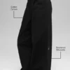 High-Waist Main Character Hose mit weitem Bein – Schwarz