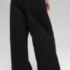 High-Waist Main Character Hose mit weitem Bein – Schwarz