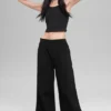 High-Waist Main Character Hose mit weitem Bein – Schwarz