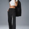 High-Waist-Pursuit-Hose (lang) – Schwarz