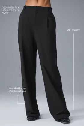High-Waist-Pursuit-Hose (lang) – Schwarz