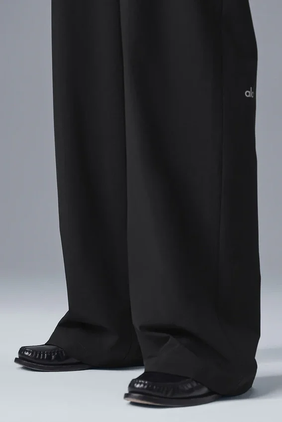 High-Waist-Pursuit-Hose (lang) – Schwarz