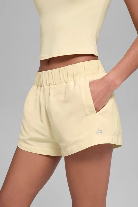 High-Waist Socialite Shorts – Candlelight Yellow