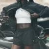 High-Waist Socialite-Shorts – Schwarz