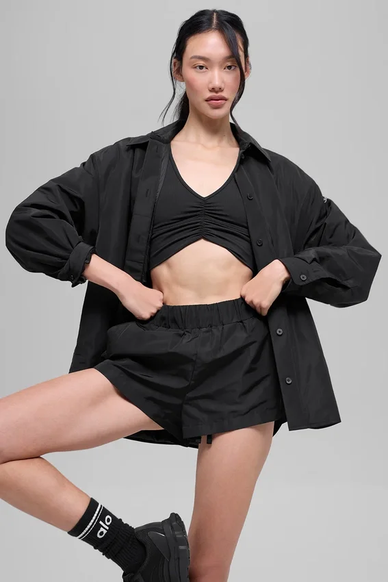 High-Waist Socialite-Shorts – Schwarz