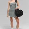 Highline-Kleid aus geripptem Pullover – Lunar Grey/Weiß