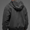 Hoodie aus Baumwoll-Canvas mit durchgehendem Reißverschluss – Anthrazit