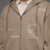 Hoodie aus Baumwoll-Canvas mit durchgehendem Reißverschluss – Gravel