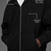 Hoodie aus Baumwoll-Canvas mit durchgehendem Reißverschluss – Schwarz