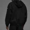 Hoodie aus Baumwoll-Canvas mit durchgehendem Reißverschluss – Schwarz