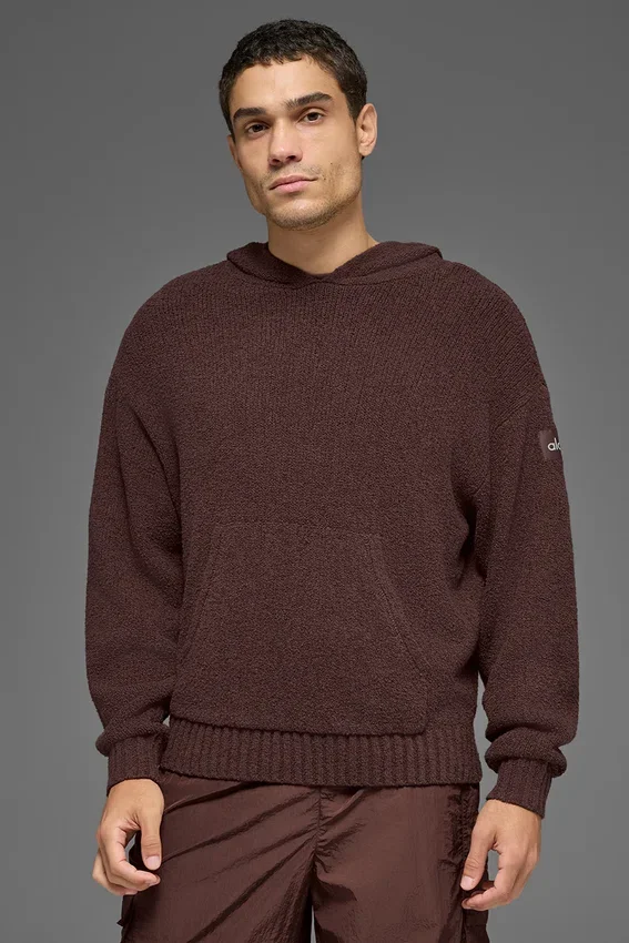 Hoodie aus strukturiertem Strick – Brownstone